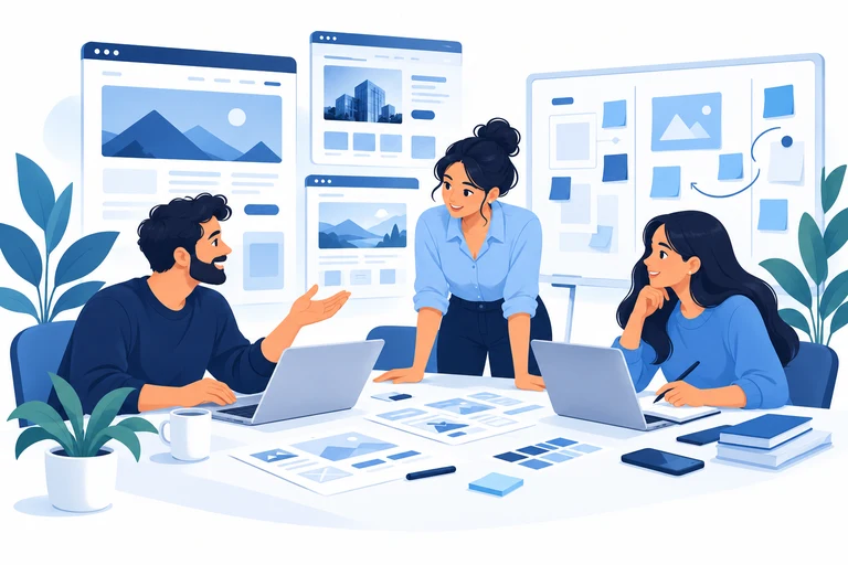 An agency team planning client websites