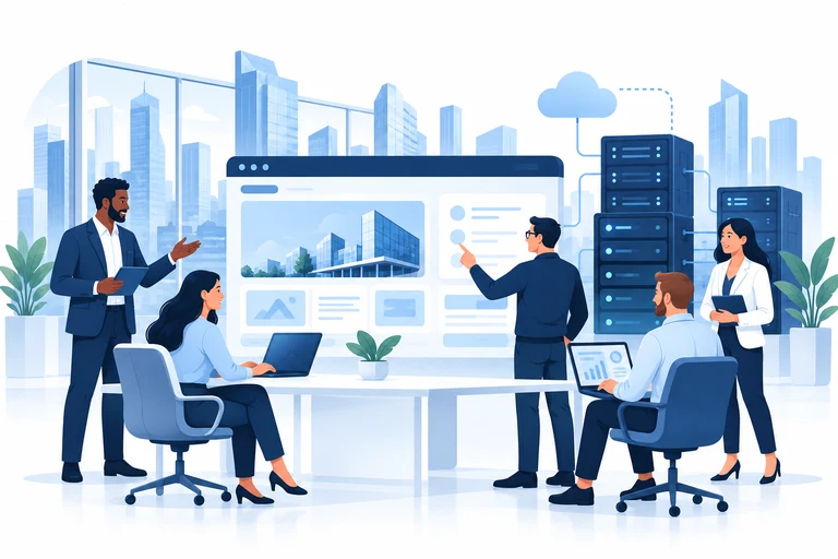 An enterprise team with connected business infrastructure