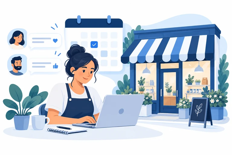 A small business owner managing their shop website